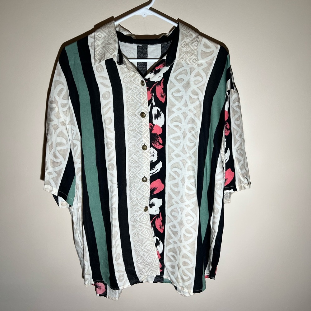 Vintage Hawaiian Striped Shirt